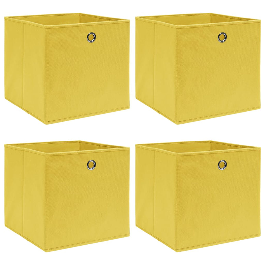 Opbergboxen 32X32X32 Cm Stof Geel 4 Geel zonder deksels