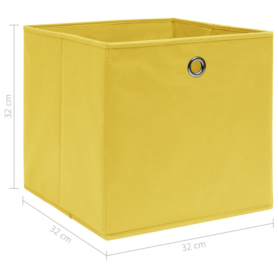 Opbergboxen 32X32X32 Cm Stof Geel 4 Geel zonder deksels