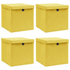 Opbergbox 32x32x32 cm stof geel 4 stuks