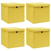 Opbergbox 32x32x32 cm stof geel 4 stuks