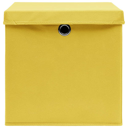 Opbergboxen Met Deksel 32X32X32 Cm Stof Geel 4 Geel met deksels