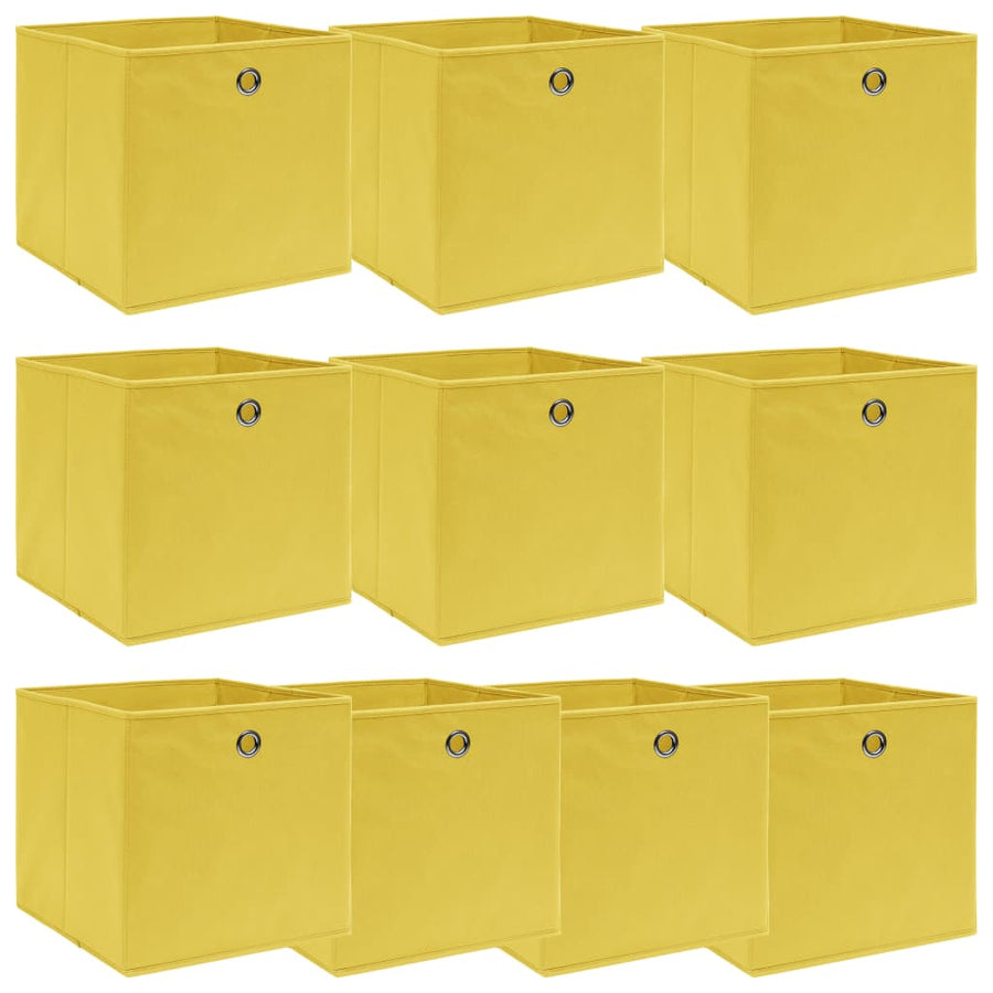 Opbergboxen 32X32X32 Cm Stof Geel 10 Geel zonder deksels