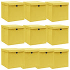 Opbergbox 10 st 32x32x32 cm stof geel