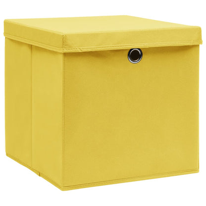Opbergboxen Met Deksel 32X32X32 Cm Stof Geel 10 Geel met deksels