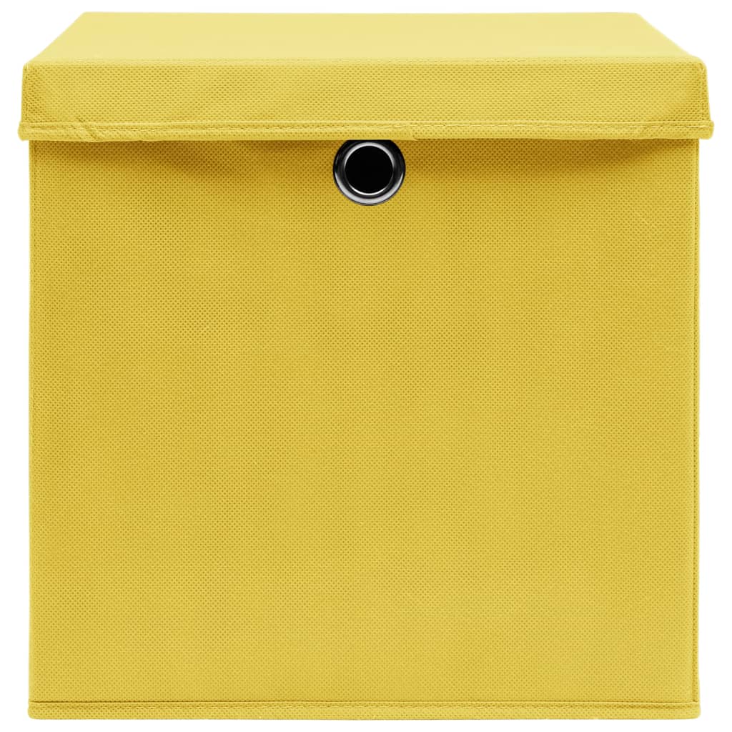 Opbergboxen Met Deksel 32X32X32 Cm Stof Geel 10 Geel met deksels