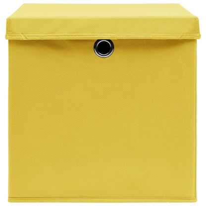 Opbergboxen Met Deksel 32X32X32 Cm Stof Geel 10 Geel met deksels