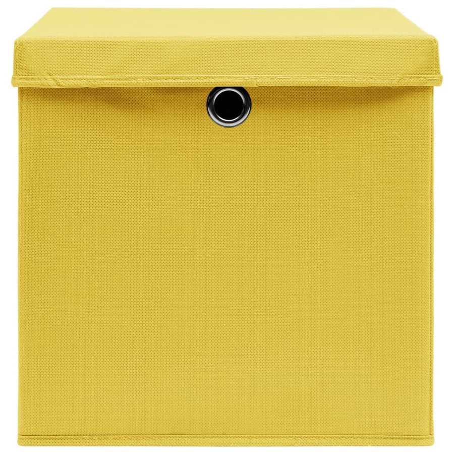 Opbergboxen Met Deksel 32X32X32 Cm Stof Geel 10 Geel met deksels