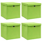 Opbergbox 4 st 32x32x32 cm stof groen