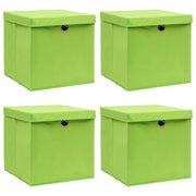 Opbergbox 4 st 32x32x32 cm stof groen