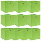 Opbergbox 10 stuks 32x32x32 cm stof groen