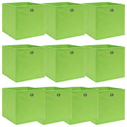 Opbergbox 10 stuks 32x32x32 cm stof groen