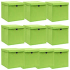Opbergbox 10 st 32x32x32 cm stof groen