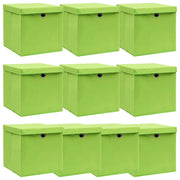 Opbergbox 10 st 32x32x32 cm stof groen