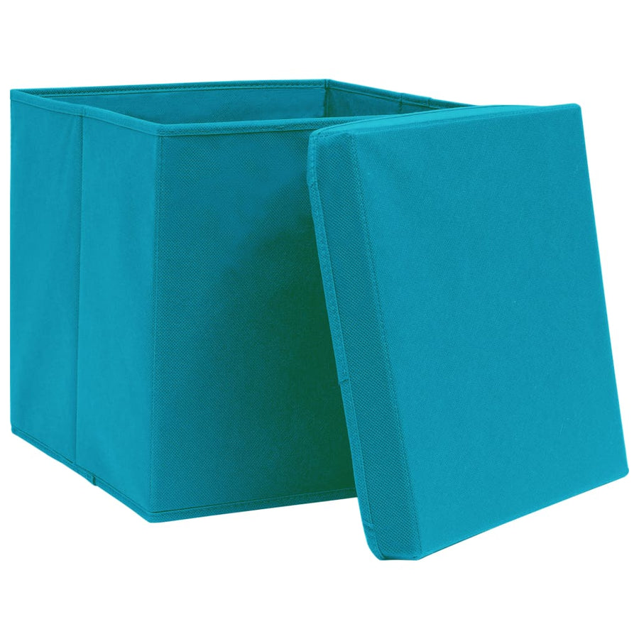 Opbergboxen Met Deksel 32X32X32 Cm Stof Babyblauw 4 Babyblauw met deksels