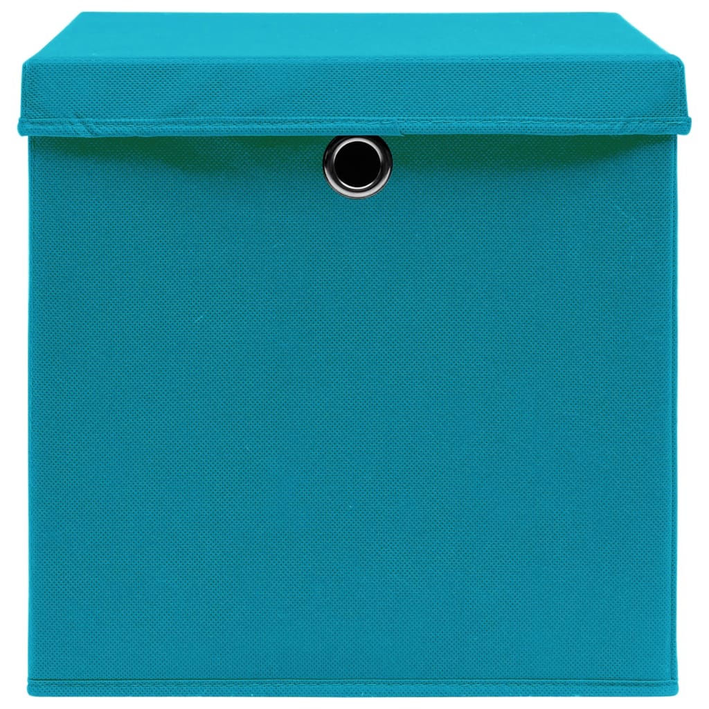 Opbergboxen Met Deksel 32X32X32 Cm Stof Babyblauw 4 Babyblauw met deksels