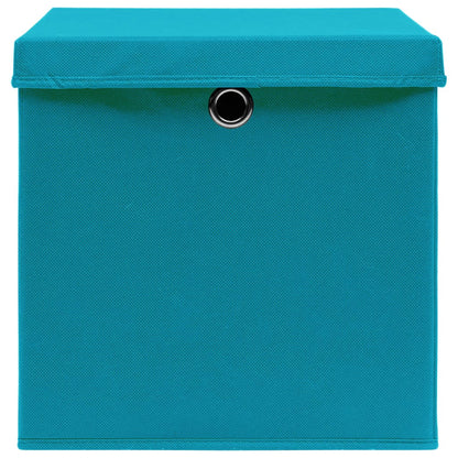 Opbergboxen Met Deksel 32X32X32 Cm Stof Babyblauw 4 Babyblauw met deksels