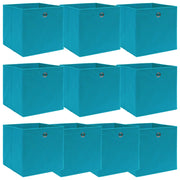 Opbergboxen 10 st 32x32x32 cm stof babyblauw