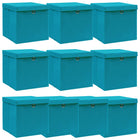 Opbergbox met deksel 32x32x32 cm babyblauw 10 stuks