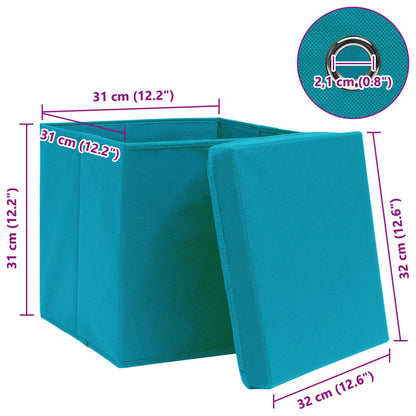 Opbergboxen Met Deksel 32X32X32 Cm Stof Babyblauw 10