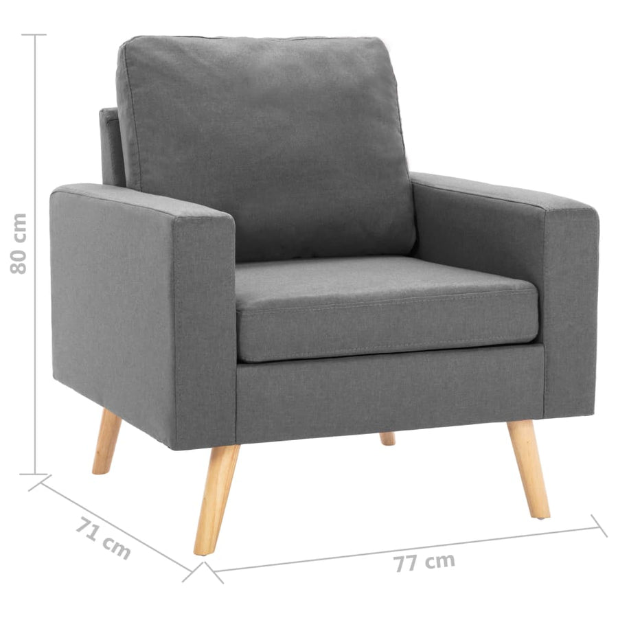 Fauteuil Stof Lichtgrijs
