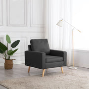 Fauteuil stof donkergrijs 77x71x80 cm