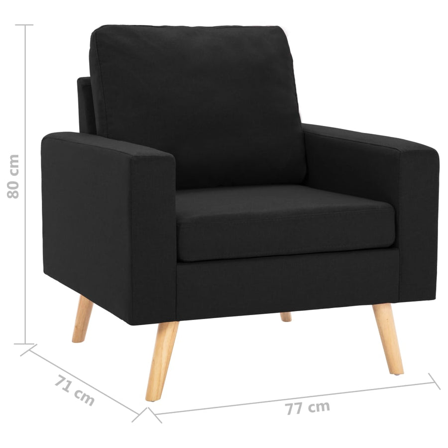 Fauteuil Stof Zwart