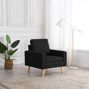 Fauteuil stof zwart 77x71x80 cm