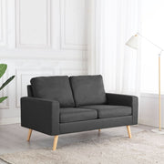 Tweezitsbank 130x76x82.5 cm stof donkergrijs