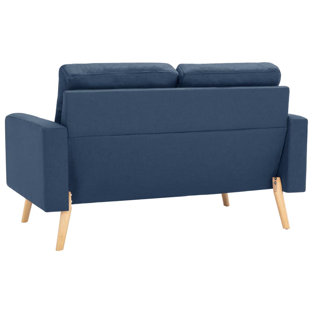 Stof Blauw Tweezitsbank