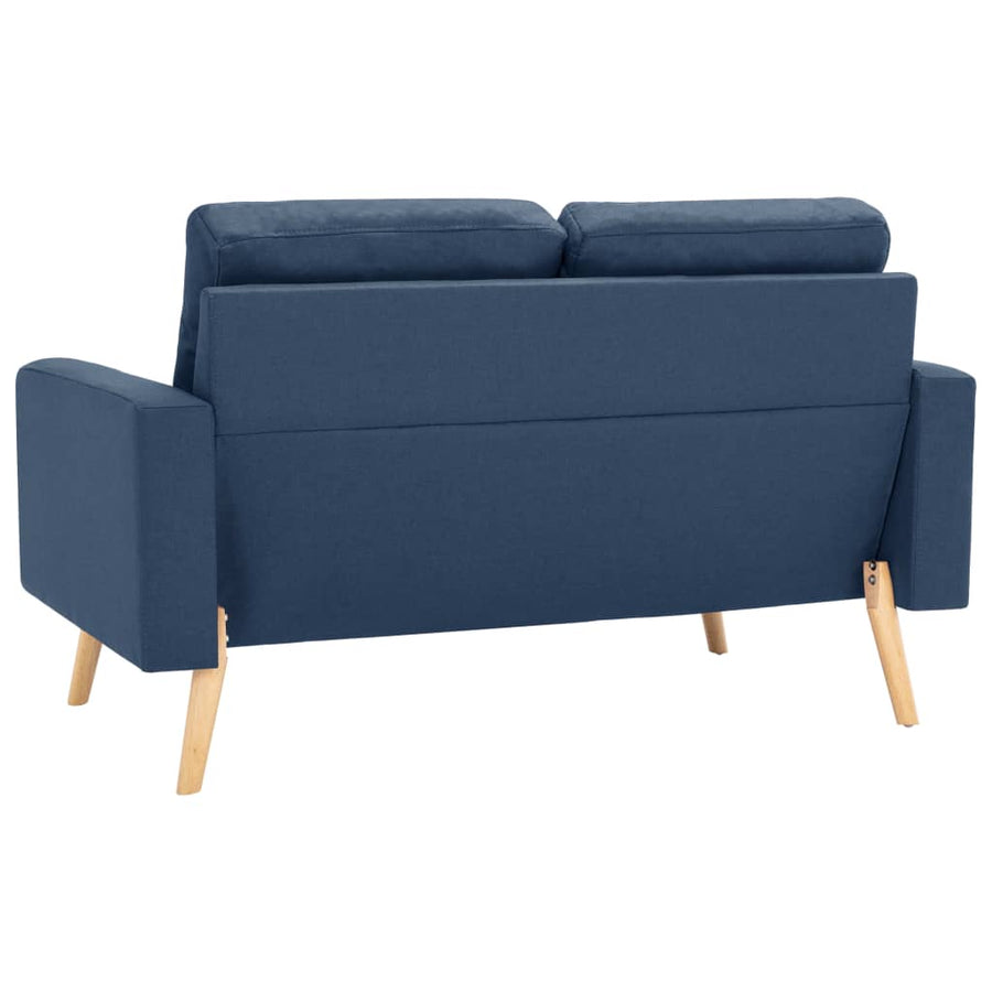 Stof Blauw Tweezitsbank