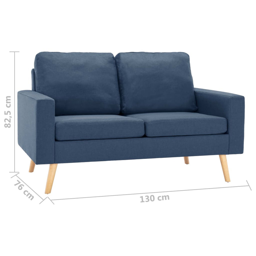 Stof Blauw Tweezitsbank