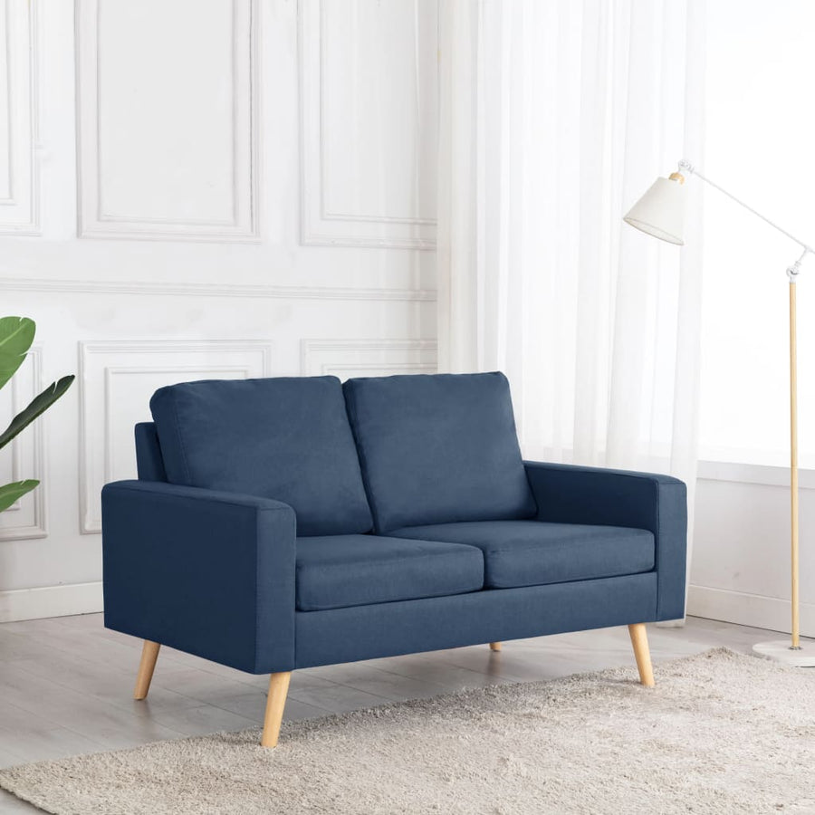 Stof Blauw Tweezitsbank