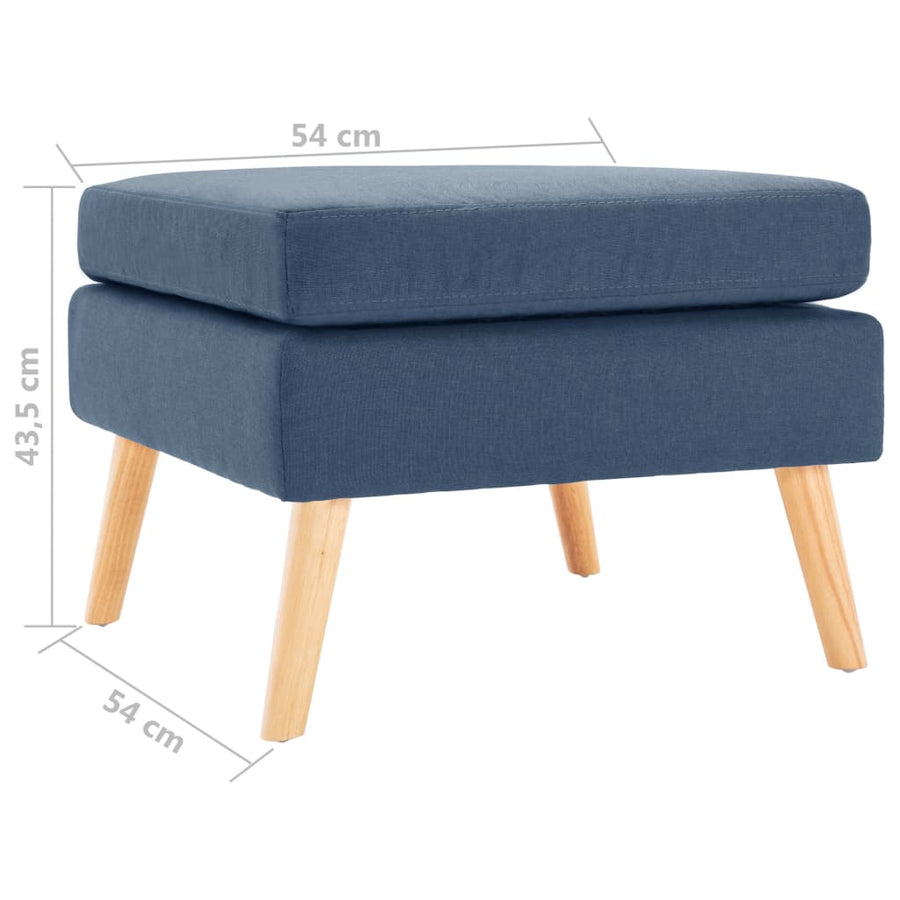 Voetenbank Stof Blauw