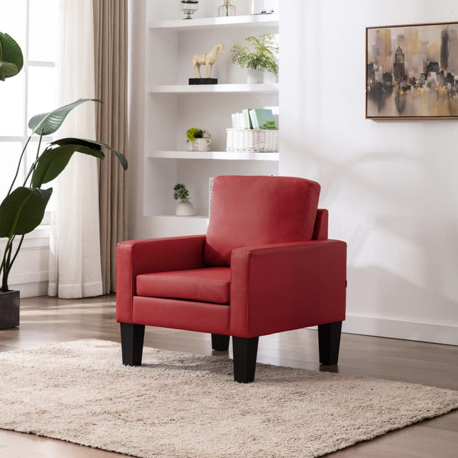 Fauteuil Kunstleer Rood