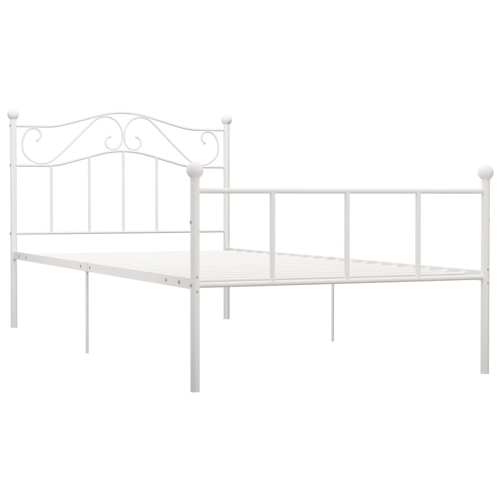 Bedframe Metaal 100 x 200 cm Wit