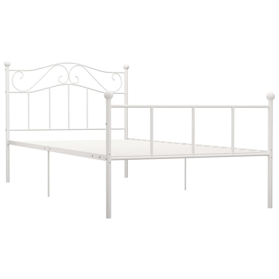 Bedframe Metaal 100 x 200 cm Wit