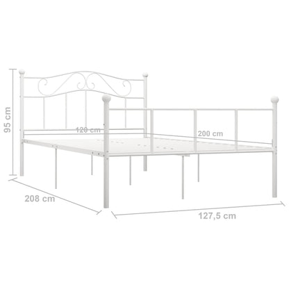 Bedframe Metaal 120 x 200 cm Wit