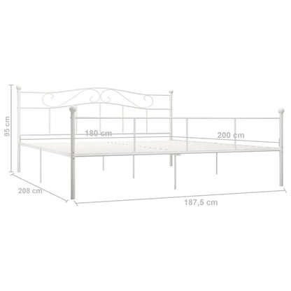 Bedframe Metaal 180 x 200 cm Wit