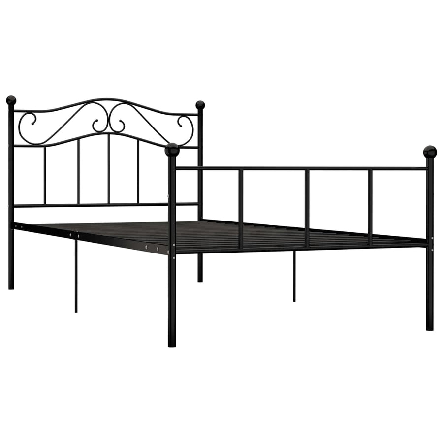 Bedframe Metaal 90 x 200 cm Zwart