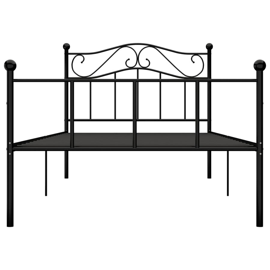 Bedframe Metaal 90 x 200 cm Zwart