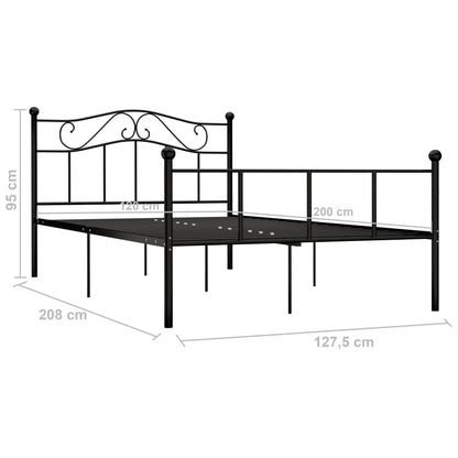 Bedframe Metaal 120 x 200 cm Zwart