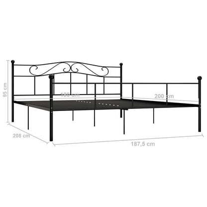 Bedframe Metaal 180 x 200 cm Zwart
