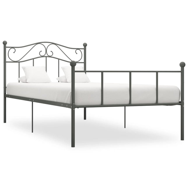 Bedframe metaal grijs 100x200 cm 100 x 200 cm Grijs