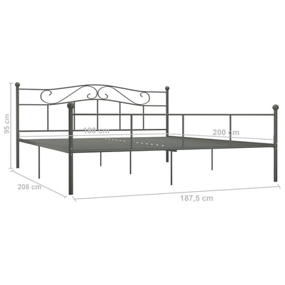 Bedframe Metaal 180 x 200 cm Grijs