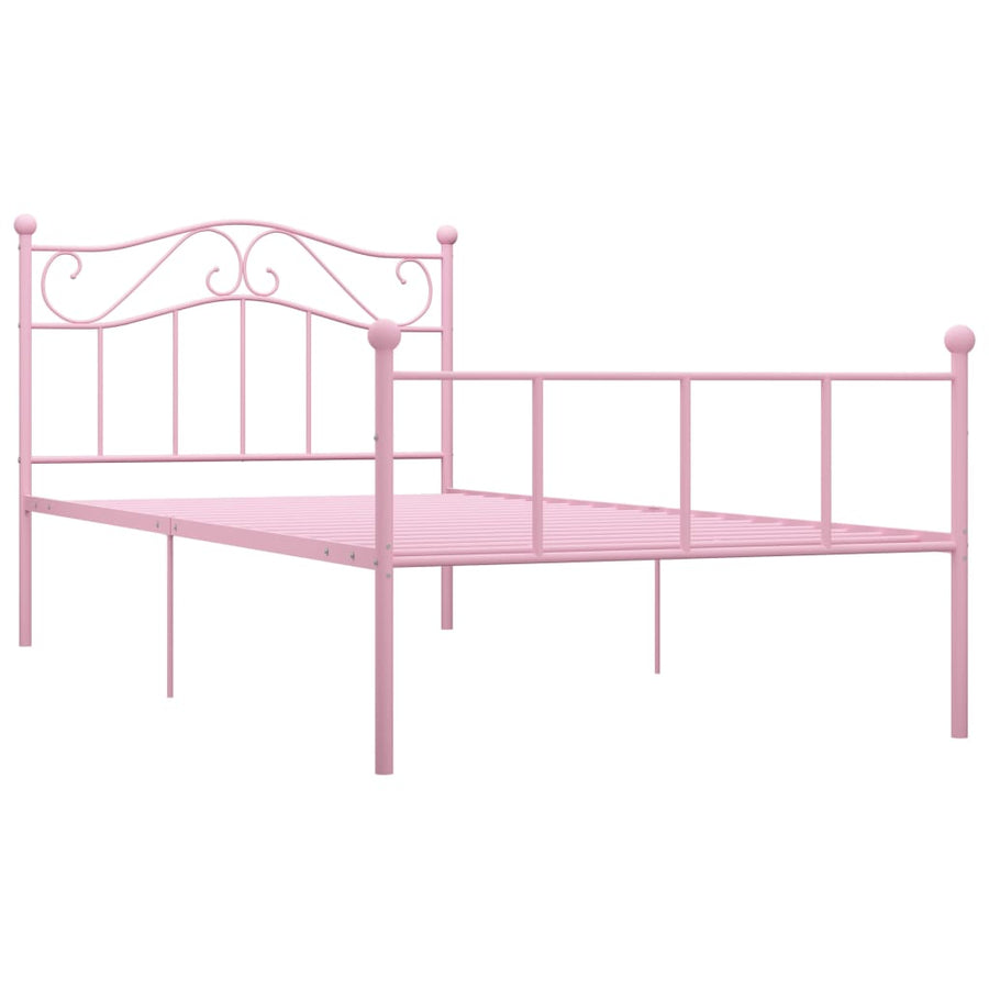 Bedframe Metaal 90 x 200 cm Roze