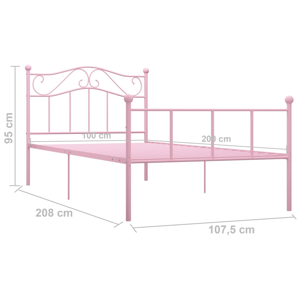 Bedframe Metaal 100 x 200 cm