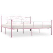 Bedframe metaal 200x200 cm roze