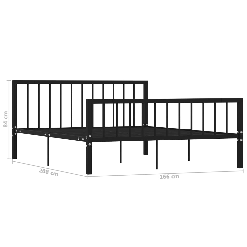 Bedframe Metaal 160 x 200 cm Zwart