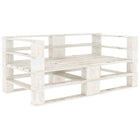 Tuinbank 2-Zits Pallet Hout Wit no cushion Tweezitsbank