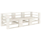 Tuinbank 3-Zits Pallet Hout Wit no cushion Driezitsbank